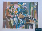 une photo d'un tableau représentant un vase de fleurs