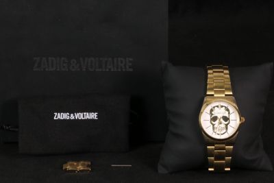 ZADIG & VOLTAIRE - Montre bracelet de dame en acier doré, le…