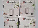 three boxes of brabantia are stacked on top of each other