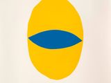 an image of a yellow and blue circle with a blue stripe