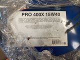 a plastic bag with a label on it that says pro 400x 15w40