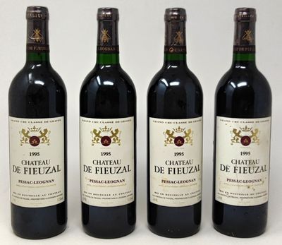 4 bouteilles Château FIEUZAL, Pessac-Léognan 1995 (es, 1 ela…