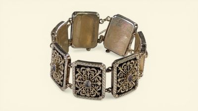 Bracelet en en or jaune 18K (750/°°) et argent vermeillé à s…