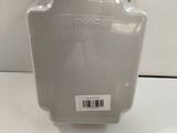 a plastic container that has a barcode on it