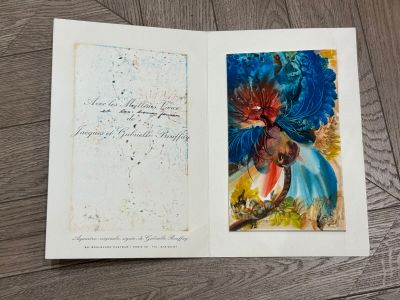 Gabrielle BOUFFAY (n. 1930) Carte de voeux portant une oeuvr…