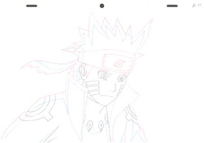 dessin représentant un homme tenant une épée à la main, sur une feuille de papier