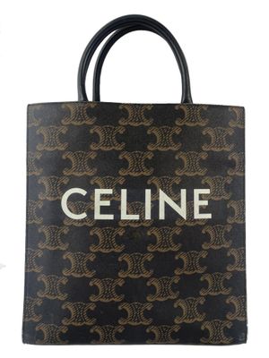 a black and gold tote bag with the name celine on it