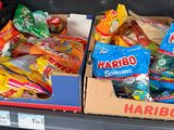 a box of candy in the back of a car