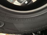 a close up of a tire on the ground