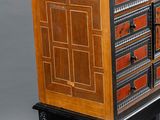 an image of a wooden cabinet with drawers and drawers on it