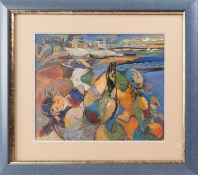Ludwig KLIMEK (1912-1992), Paysage, gouache signée en bas à …