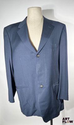 RONALD HOLLAND - Veste de costume bleu marine en laine vierg…