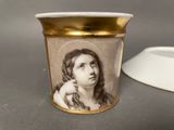 a cup with a picture of a woman on it