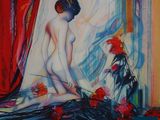 une image représentant un tableau d'une femme nue assise sur un lit