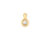 a yellow gold pendant with a single diamond