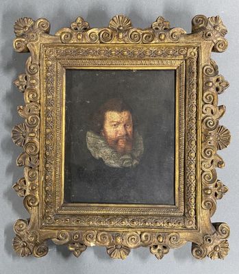 a painting of a man with a beard in a gold frame
