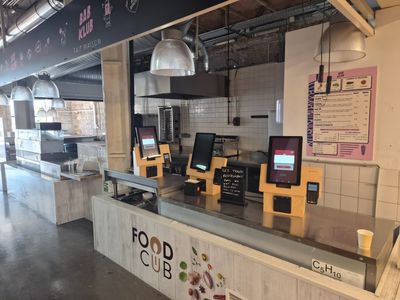 a counter that has a lot of food on it