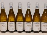 six bouteilles de vin blanc sont alignées sur une table