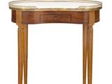 an image of a wooden table with a glass top and legs