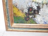 a picture of a painting of flowers in a gold frame