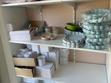 a closet with a lot of items on the shelves