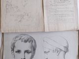 several drawings and sketches of a young boy are on a piece of paper