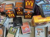 a lot of cards on a table with a lot of them