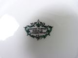 a close up of a bowl with a label on it