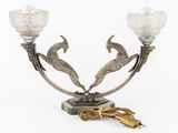 pair of art nouveau style candlesticks in the form of horses