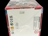a box that has a red and white design on it