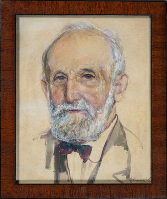 ECOLE XIXe. Portrait de vieil homme.