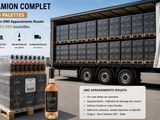 a truck that has a bunch of bottles of wine on the back of it