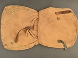 an image of an old leather case on a table