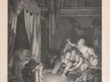 a picture of a drawing of a man and a woman in a room