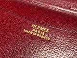 hermes paris red leather handbag with gold hardware