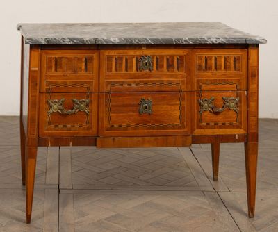 a marble top dresser with drawers and a marble top top