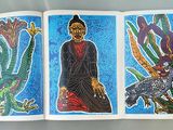a book with a picture of a woman and a dragon on it
