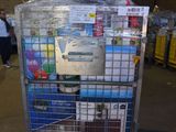 a cart that has a lot of items in it
