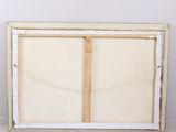 an image of a painting with a wooden frame on a white wall