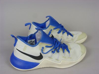 nike zoom zoom flyknit basketball shoes white / black / game royal