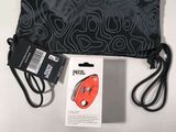 a close up of a black bag with a snow leader tag on it