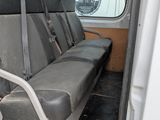 a seat in the back of a van that has been vandalized