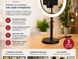 lampe de table à anneau lumineux LED