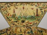 a decorative box that has a painting on it