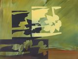 an image of a painting of a yellow and green background