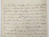 une lettre écrite à l'encre en cursive sur un morceau de papier