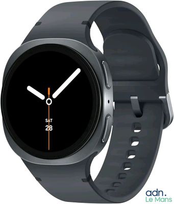 a close up of a smart watch on a white background