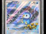 a close up of a pokemon card with a blue bird on it