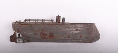 a small boat that is sitting on a table