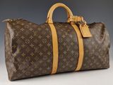 louis vuitton keepall bag in monogram canvas and leather